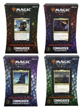 : Magic: The Gathering Adventures in the Forgotten Realms  Commander Deck Bundle – Includes 1 Draconic Rage + 1 Planar Portal + 1  Dungeons of Death + 1 Aura of Courage : Toys & Games