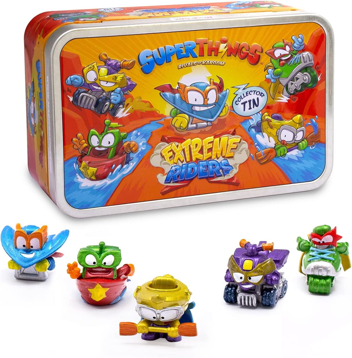 MAGICBOX PUSZKA SUPERTHINGS S TIN EXTREME RIDERS + 5 FIGUREK ZESTAW ...