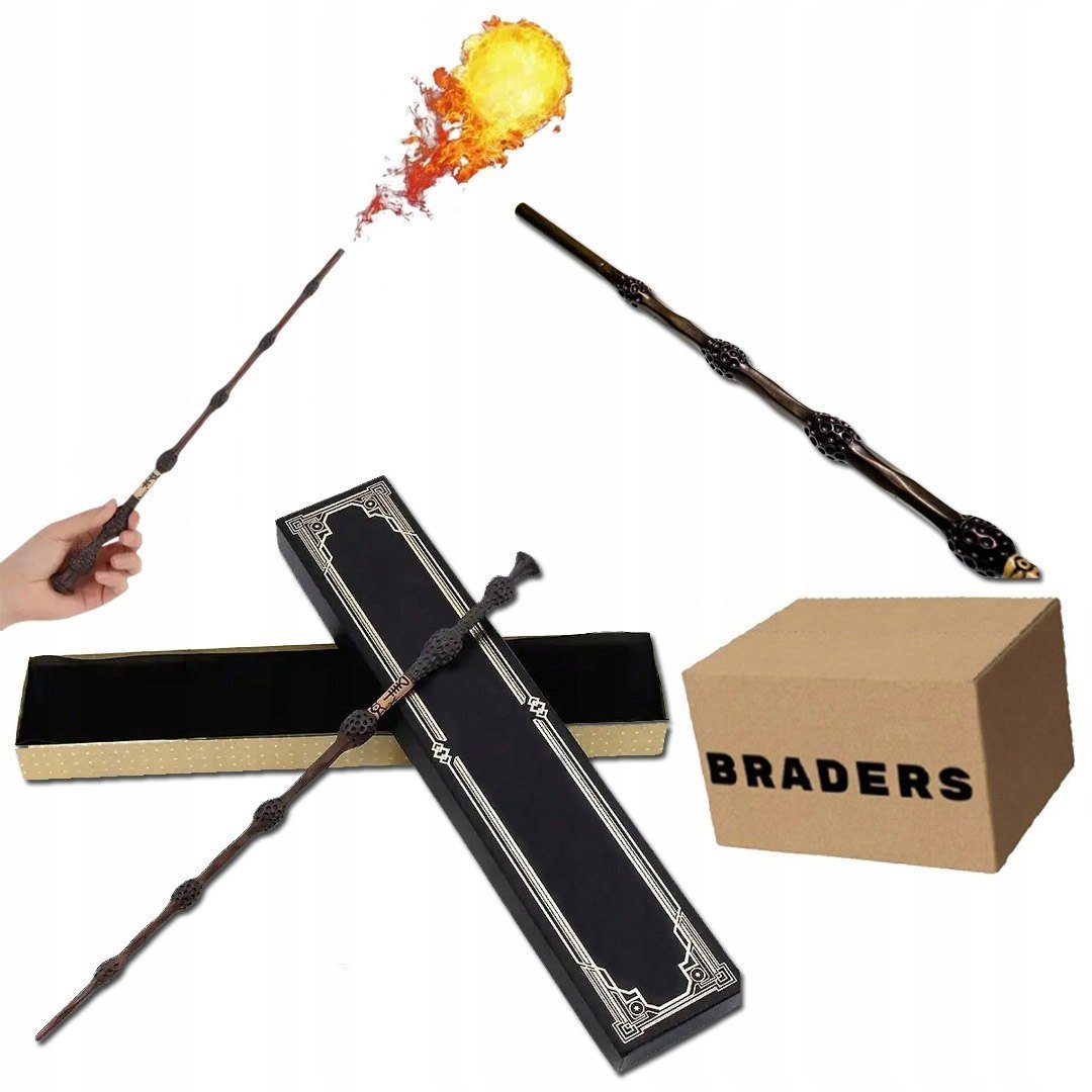 Braders MAGICZNA RÓŻDŻKA Dumbledore HARRY Potter STRZELAJĄCA OGNIEM Magia PREZENT BRADERS