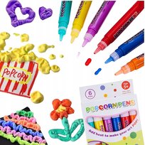 MAGICZNE MAZAKI PISAKI 3D ROSNĄCE WYPUKŁE KOLOROWE POPCORN PENS