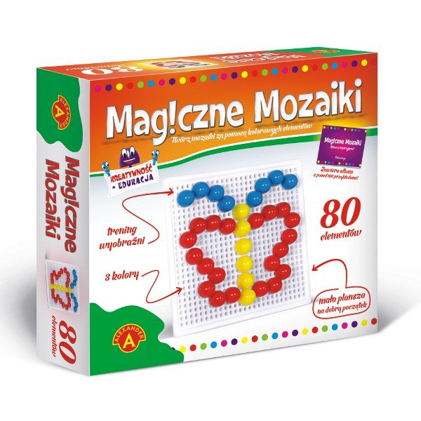Magiczne Mozaiki Kraetywność I Edukacja 80 Elementów Alexander Zabawka 3 +