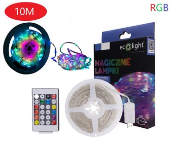 MAGICZNE SMART LAMPKI TAŚMA RGB 100 LED 10m USB 5V 1A Ecolight EC61087 - Ecolight