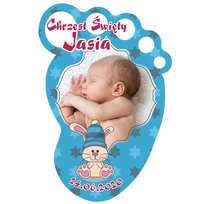 Magnes stópka personalizowane podziękowania dla gości chrzest roczek