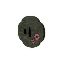 Magnes Tsuba Sakura Kwiat Wiśni Czarno-Różowy Na Lodówkę 40X40Mm