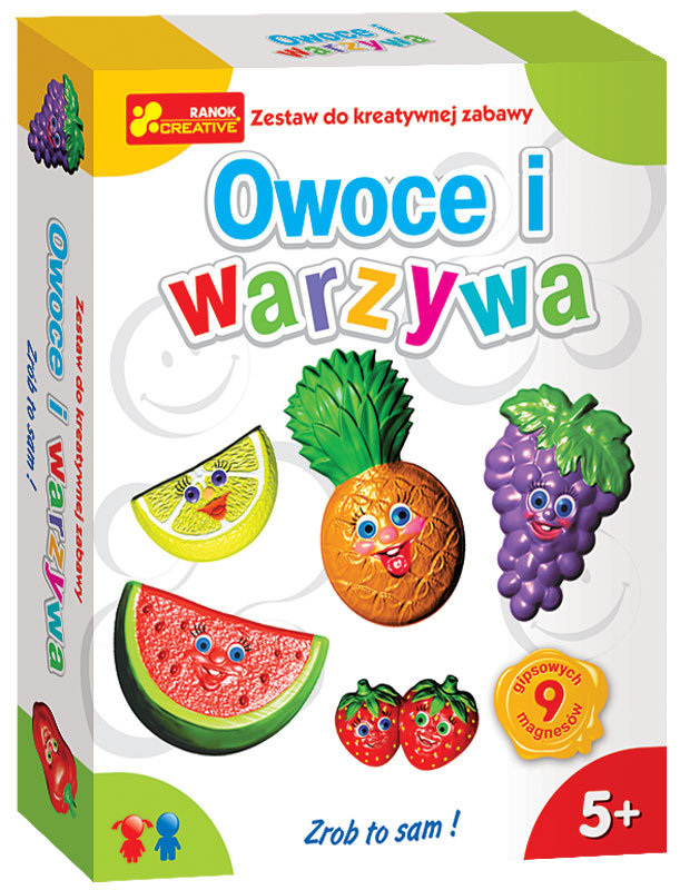 Magnesy na lodówkę - zrób to sam, Owoce i warzywa, zestaw kreaktywny