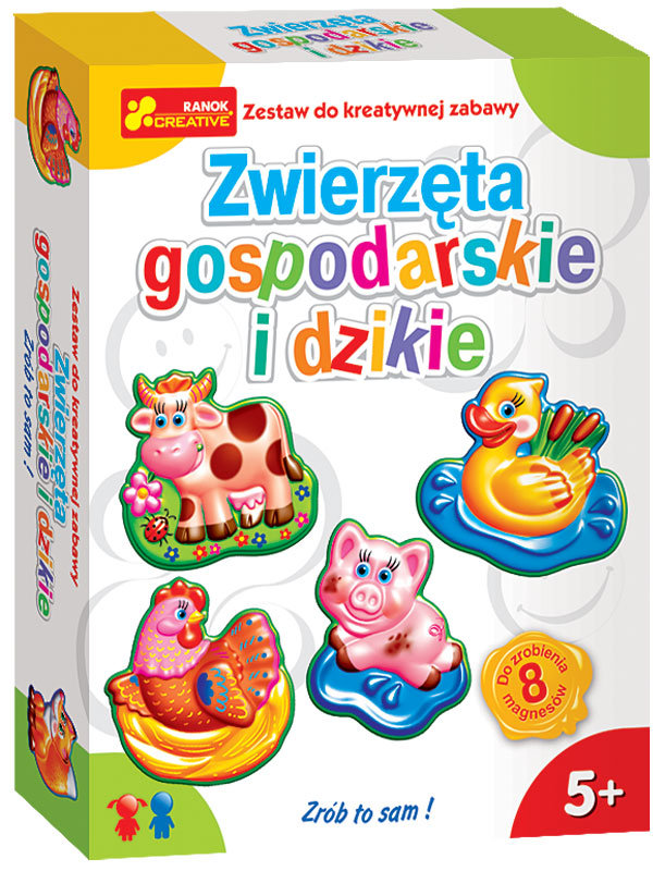 Magnesy na lodówkę - zrób to sam, Zwierzęta gospodarskie i dzikie, zestaw kreatywny