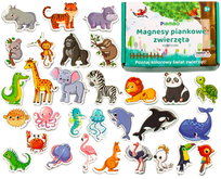 Magnesy na lodówkę zwierzęta dla dzieci 30 szt. na prezent zestaw edukacyjny Piambo