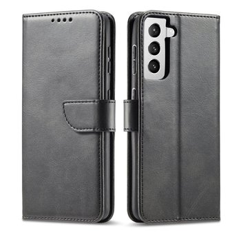 Magnet Case elegancki futerał etui pokrowiec z klapką i funkcją podstawki Samsung Galaxy S22+ (S22 Plus) czarny - Hurtel