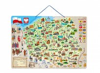 Magnetyczna Mapa Polski, 3 W 1 Woodyland