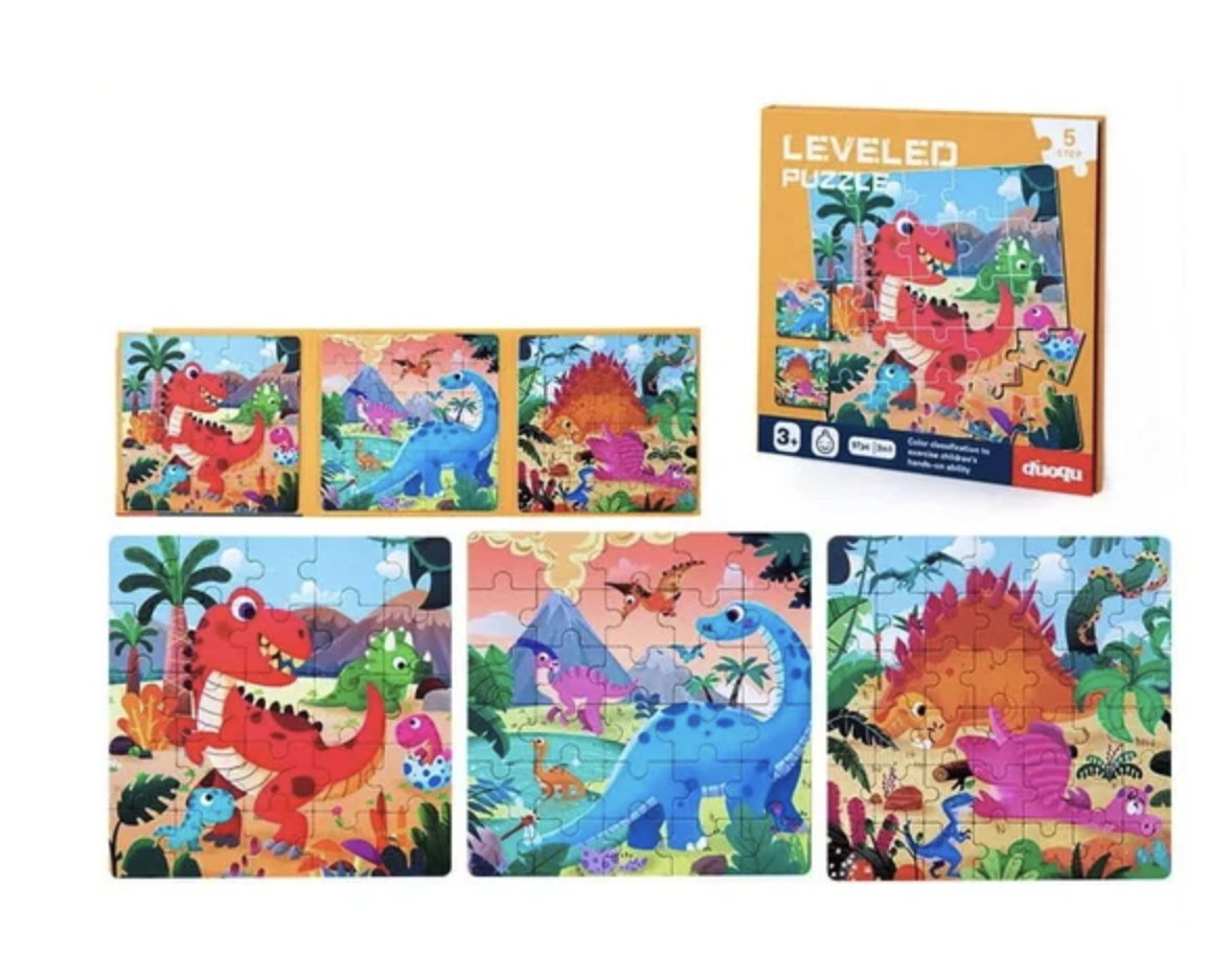 Zdjęcia - Zabawka edukacyjna Magnetyczne Klocki , Puzzle Montessori - Dinozaury poz.5