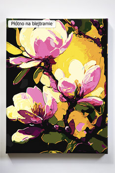 Magnolie w słońcu, kwiaty, drzewo, malowanie po numerach - Akrylowo