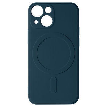 Magsafe iPhone 13 Case Silikonowe miękkie w dotyku wnętrze Mag Cover granatowe etui - Avizar