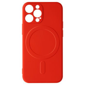 Magsafe iPhone 13 Pro Max Etui Silikonowe miękkie w dotyku wnętrze Mag Cover czerwone etui - Avizar