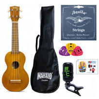 Mahalo MK1TBRK Kahiko Series - Ukulele sopranowe z zestawem akcesoriów Mahalo