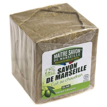 Maitre Savon De Marseille, mydło marsylskie oliwkowe, 500 g - Maitre Savon De Marseille