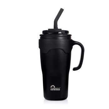 Majestic Sport, Kubek termiczny ze słomką Jelly 650 ml, czarny - Majestic Sport