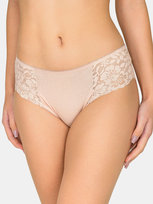 Majtki bawełniane z koronką beżowy M