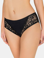 Majtki bawełniane z koronką czarny M