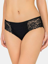 Majtki bawełniane z koronką czarny M