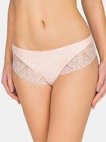 Majtki bawełniane z koronką L brzoskwiniowy