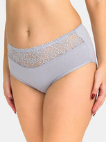 Majtki bawełniane z koronką M niebieski jasny