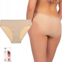 MAJTKI DAMSKIE BEZSZWOWE FIGI LASEROWO CIĘTE WYGODNE MINI BIKINI MORAJ M BEIGE Moraj
