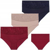 Majtki Damskie Figi Maxi Bikini Plus Size z Koronką MORAJ - 10XL Moraj