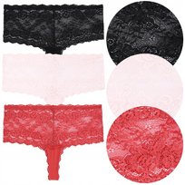 MAJTKI DAMSKIE Szorty Kobiece Seksowne Koronka 3 sztuki 3-PAK MORAJ r. XXL Moraj