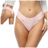 Majtki Figi brazyliany gładkie brasil różowe kokardki JULIMEX Sweet Bow XL JULIMEX