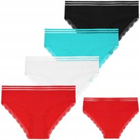 Majtki Figi Damskie Bawełniane Modne Wykończeniem Koronkowym MORAJ 4PAK 2XL