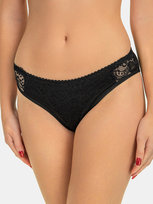 Majtki klasyczne z koronką czarny S