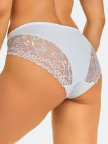 Majtki laserowo cięte z koronką biały M