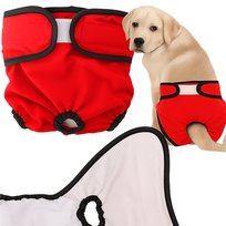 Majtki Ochronne Dla Psa Suki Suczki Wielorazowe Na Cieczkę Regulowane Rzepy Rozmiar S