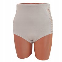 Majtki Plus Size Figi Wysokim Stanem Wyszczuplające Bawełniane Koronka 3XL