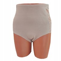 Majtki Plus Size Figi Wysokim Stanem Wyszczuplające Bawełniane Koronka 4Xl