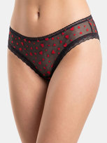 Majtki siateczkowe w serduszka czarny XL