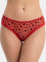 Majtki siateczkowe w serduszka M czerwony