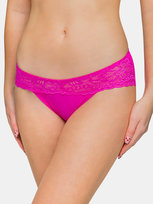 Majtki z koronkowym pasem różowy M