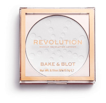 Makeup Revolution, Bake & Blot, matujący puder prasowany utrwalający White, 1 szt. - Makeup Revolution
