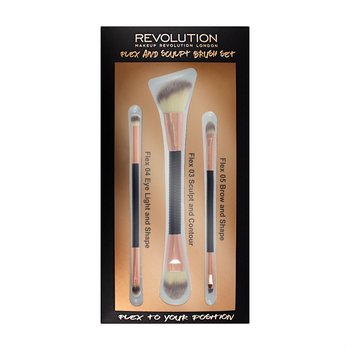 Makeup Revolution, Brush Flex & Sculp, zestaw pędzli do makijażu, 3 szt. - Makeup Revolution
