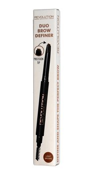 Makeup Revolution, Duo Brow Definer, kredka do brwi + szczoteczka Light Brown - Makeup Revolution