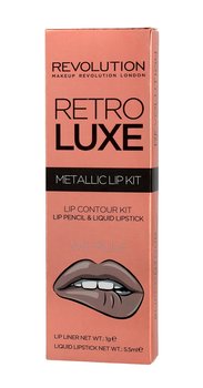 Makeup Revolution, Retro Luxe Metallic Lip Kit, konturówka + błyszczyk We Rule, 1 g + 5,5 ml  - Makeup Revolution