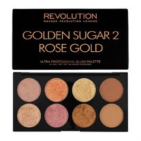 Makeup Revolution, Ultra Blush Palette, paleta do konturowania twarzy Golden Sugar 2 Rose Gold, 13 g