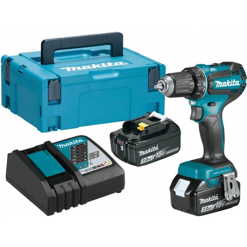 MAKITA, Wiertarko-Wkrętarka Akumulatorowa Bldc 18V 2*3.0Ah Li-Lon, DDF485RFJ