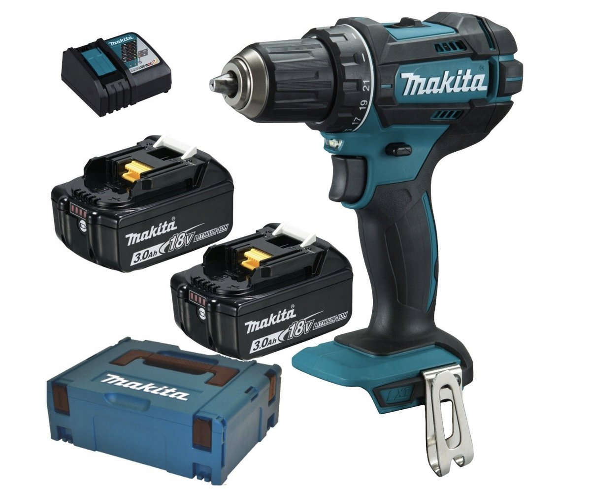 MAKITA Wkrętarka-wiertarka DDF482RFJ 18V Li-ion 2x3,0Ah / MAKPAC