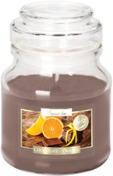 MAŁA Świeca zapachowa w słoiku BISPOL 28H CZEKOLADA - POMARAŃCZA - BISPOL
