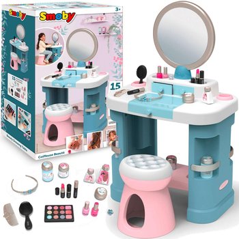 Mała Toaletka dla dziewczynki z taboretem kosmetyki 15 akcesoriów - Smoby