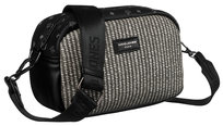 Mała torebka damska na ramię crossbody na suwak ze skóry ekologicznej David Jones czarny DAVID JONES