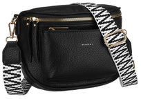 Mała torebka damska ROVICKY listonoszka na ramie szeroki odpinany pasek czarna