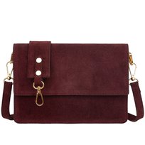Mała Torebka Zamszowa Vezze Frena Bordowa